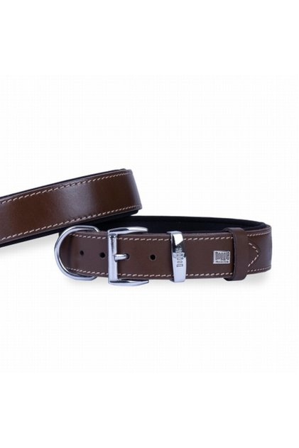Comfort Leather Dog Collar Brown 3.5x47 55 Cm