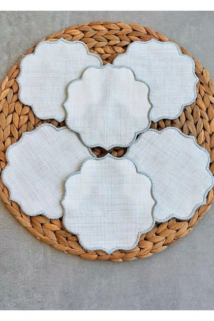 Presentation Napkin, Cocktail Napkin Coffee Side Presentation Holder Embroidered Coffee Side 6 Pieces Fabric