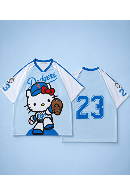 Freak Tshirt Kitty Dodgers Forma V yaka Unisex T-shirt - Fiyatı