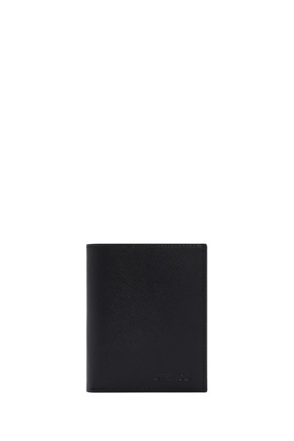 Men's Black Leather Wallet 000A2D3093Cv
