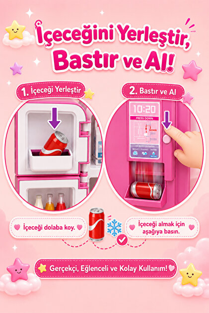 Ogi Mogi Toys Işıklı ve Sesli Çok Kapılı Buzdolabı – 11 Aksesuarlı