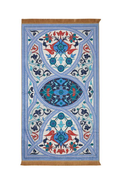 Blue Velvet Carpet Prayer Rug