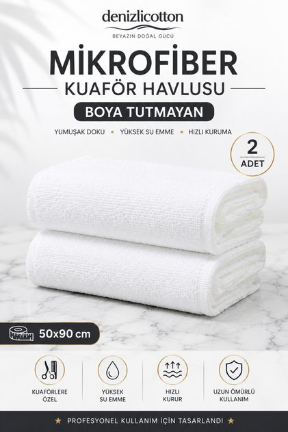 Special for Hairdressers, Dye-Resistant Microfiber Hair Towel 50X90 cm Set of 2 High Water Absorption