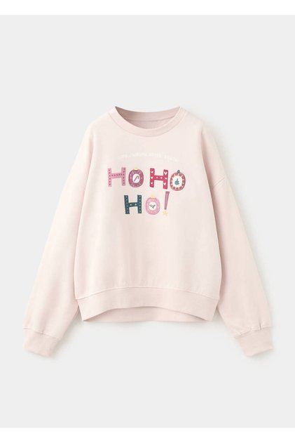 İşlemeli pamuklu sweatshirt