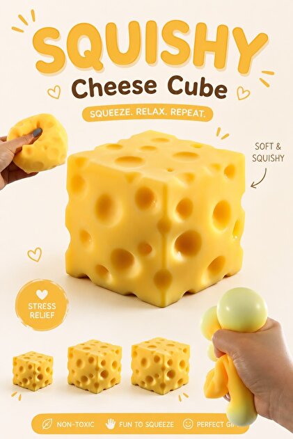 TOYTOPIA Peynir şeklinde Squishy ( yavaş yükselen) Cheese Vent Toy