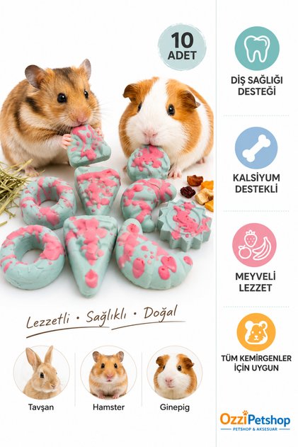 Kemirme Taşı Tavşan Hamster Ginepig Guinea Pig Kalsiyumlu Meyveli Diş Sağlığı Destekli Mineral Taşı