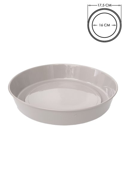 Saksı Tabağı 17.5cm Klasik Tabak No7 Kirli Beyaz Parlak Plastik Altlık