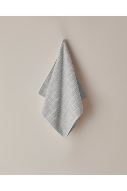 Chequer Cotton Face Towel 50X80 cm Gray