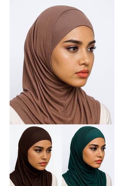 3 Hijabs 2 Pieces Sandy Fabric