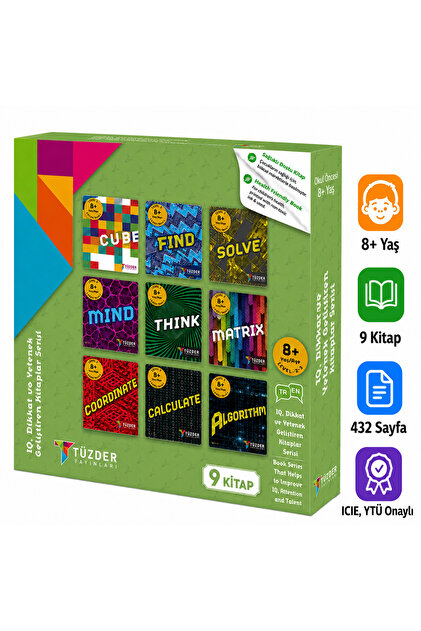 TÜZDER Yayınları 9+ Yaş 6'lı Set | IQ, Dikkat ve Yetenek