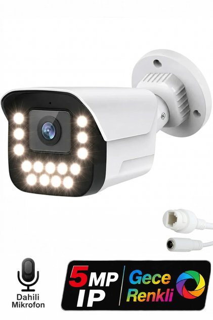 J-TECH JT-9090 5MP SESLİ IP Bullet 15 LED PoE 3.6MM Network Kamera Gece-Gündüz Renkli Görüntü
