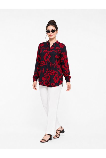 Women's Comfortable Cut Cotton Viscose Tunic Shirt