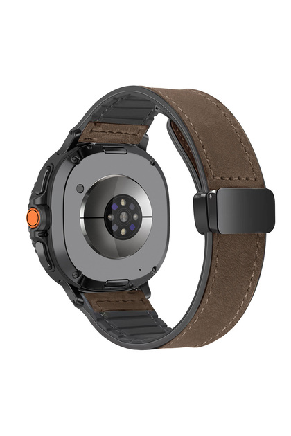 Galaxy Watch 8 40mm HTaB Leather Silicone Band for Samsung Galaxy Watch 8/9 40mm 44mm 8 Classic 46mm