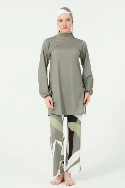 Veluna Patterned Hijab Swimsuit