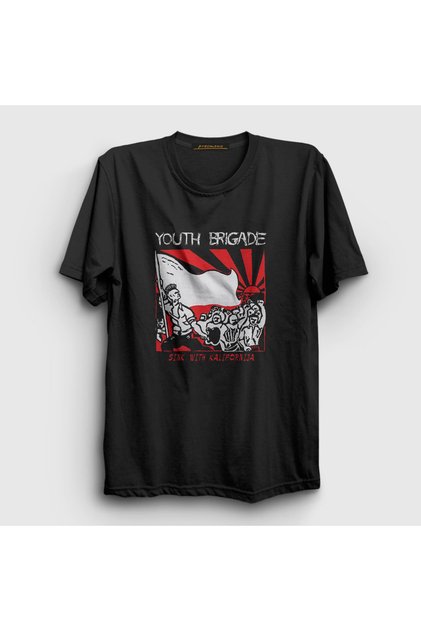 Unisex Black Sink With Kalifornija Youth Brigade T-Shirt 432330tt