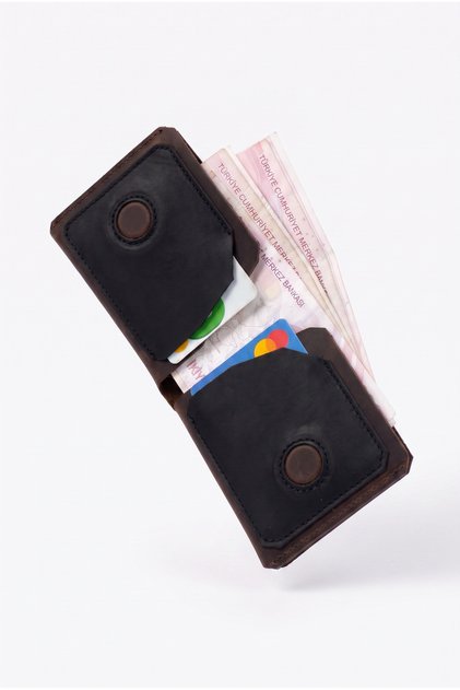 Portofel pentru bărbați model CLARK din piele naturală 100% - Portofel minimalist elegant cu magnet