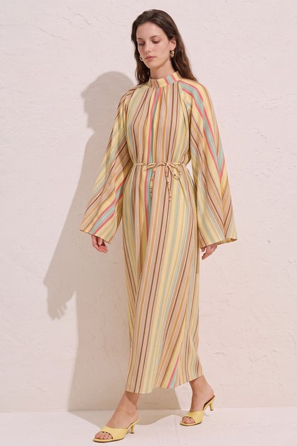 Striped Dress Y0165 - Yellow