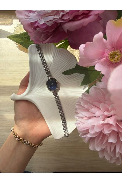 Minimal Metal Women's Wristwatch Silver Blue