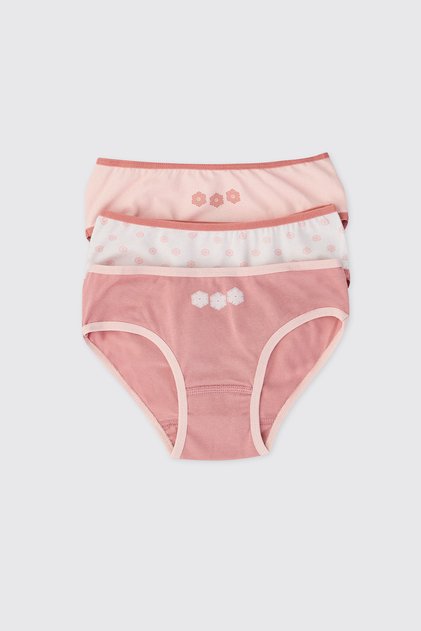 Girl's Powder 3-Piece Slip Underwear