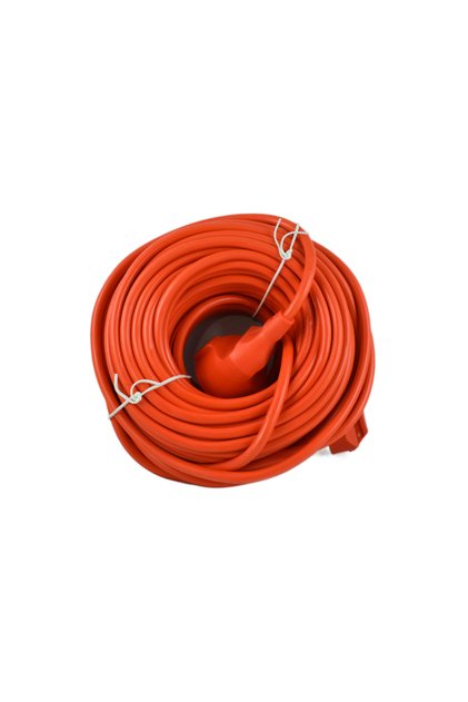 Prelungitor electric cu priză și fișă - 30m, cablu 3x1.5mm², portocaliu