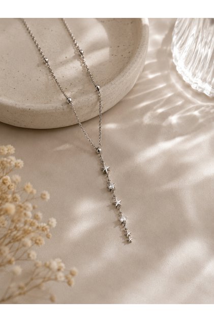 Silver Long Star Necklace
