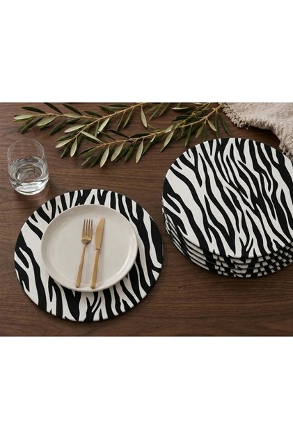 American Service, Zebra Pattern Digital Printed Supla (6 Pieces)