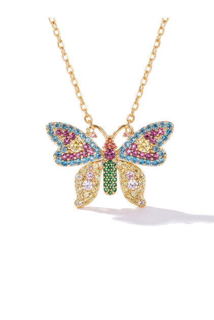 Rainbow Butterfly Kolye