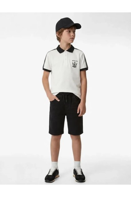 Slim Fit Cotton Basic Shorts with Tie Waist