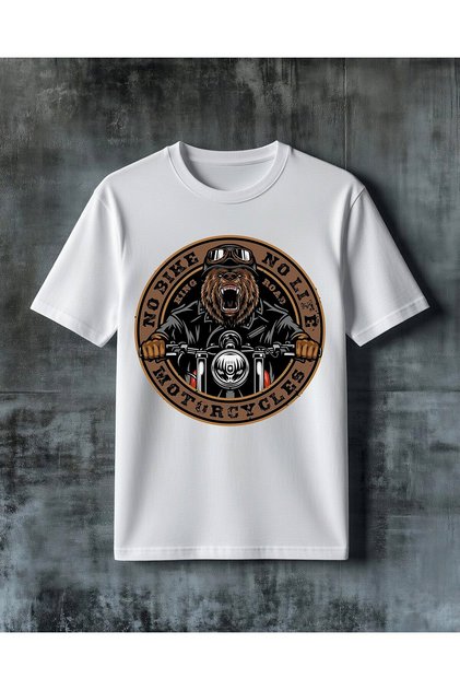 No Bike No Life Kurtadam Printed Oversize T-Shirt
