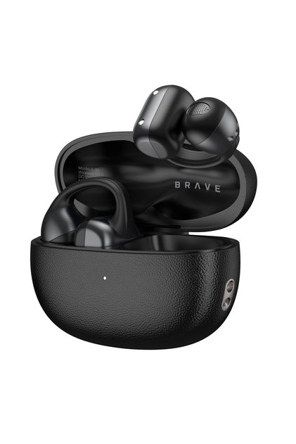 ClipFit Pro Open-Ear Wireless Earbuds E-32BK | Bluetooth V6.0 Clip-On Ear Cuff, 18H Playtime, Air Conduction – Black