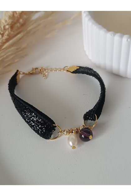 Velvet Ribbon Bow Bracelet Handmade