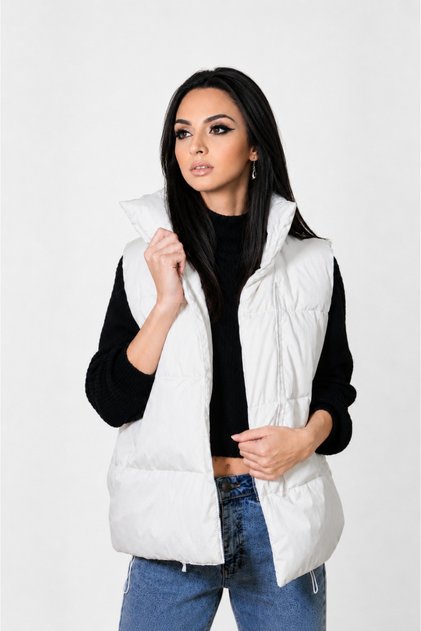 Vesta damă albă casual JQZ 315