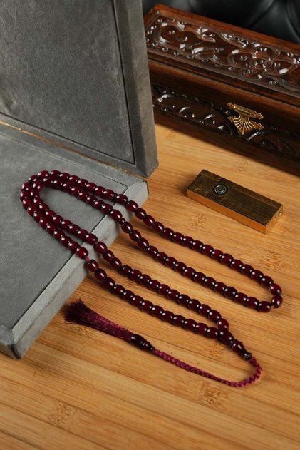 99-Piece Squeeze Amber Old-Fashioned Prayer Rosary
