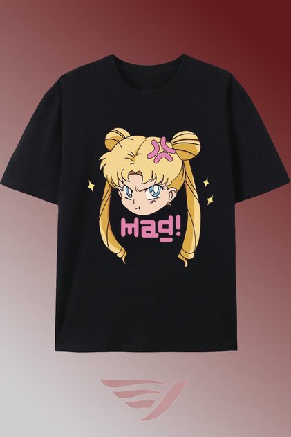 Unisex Sailor Moon Anime Printed Oversize Crew Neck Cotton Comfortable Daily Use Combed Cotton T-Shirt