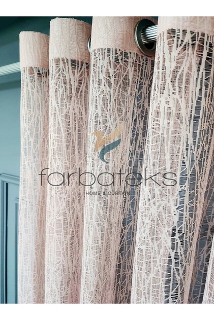 Purda Glassy Rustic Tulle Curtain Eyelet Curtain Rustic Tulle Curtain