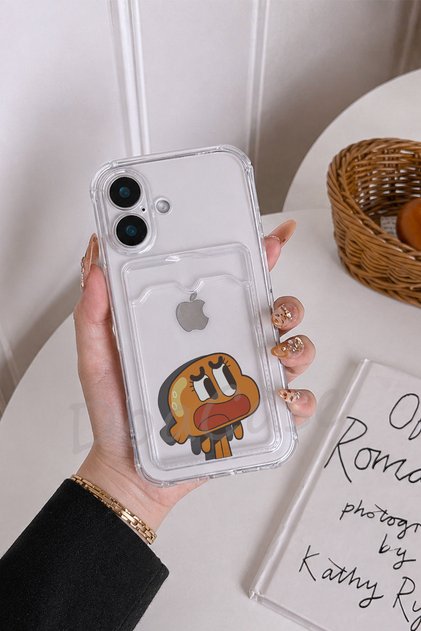 iPhone 16 Uyumlu Kartlıklı Şeffaf Kılıf Köşe ve Kamera Korumalı Darbe Emici Silikon Kılıf