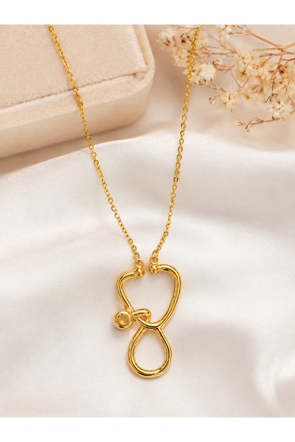 Stainless Steel Stethoscope Design Necklace – Stylish Doctor Necklace with Health Theme
