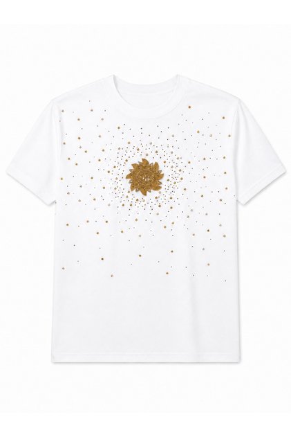 White T-Shirt with Stones