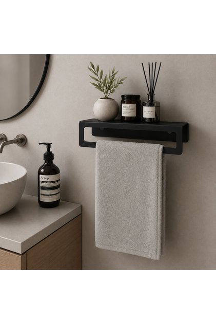 Rafli Havluluk - Hand Towel Rack - Self-Adhesive (Black)