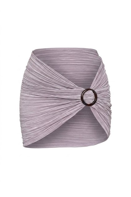 Buckled textured lilac skirt
