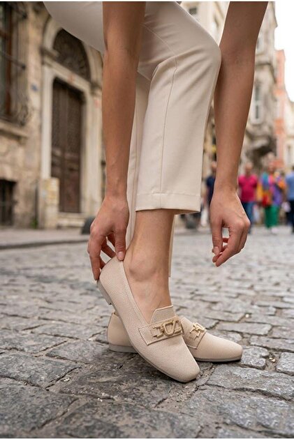 1149 Stylish and Comfortable Women's Ballerinas with Knitwear Buckle Accessories