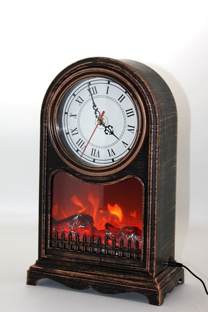 Fireplace with Led Light Clock Aalk2501