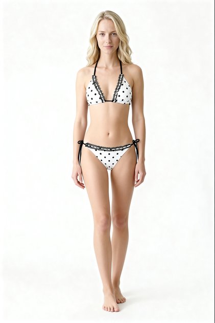 Puantiyeli Üçgen Bikini Takım