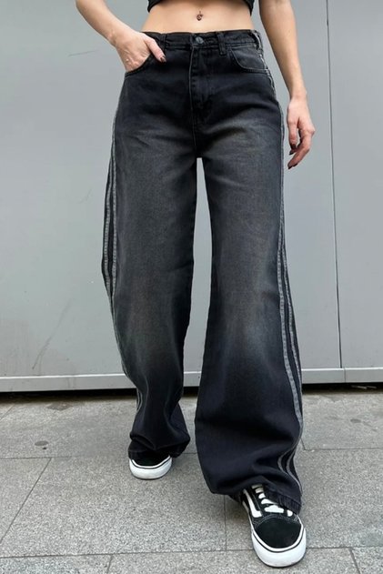 Urban Stripe Wide Leg Jean Pants