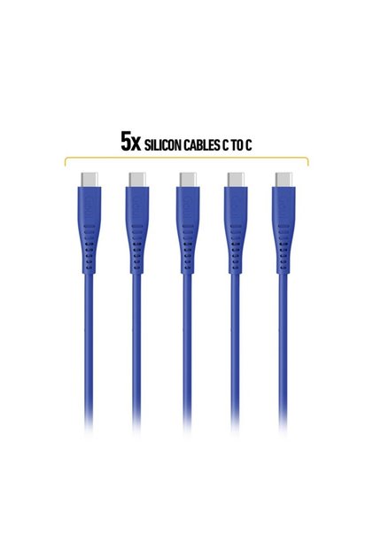 (5 كابلات سيليكون من نوع C إلى نوع C - طول 1.5 متر) - عرض OG 2509