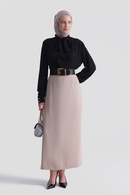 Basic Pencil Skirt Stone