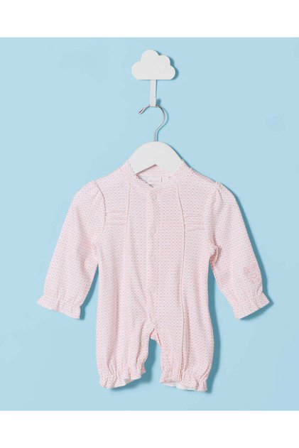 Infant Girls Pink Plain Romper