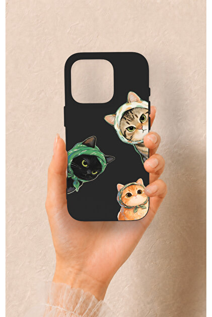 iPhone 16 Pro Compatible Cat Team Patterned Silicone Case