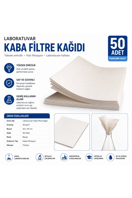 Kaba Filtre Kağıdı 50 gr 40x40 - 50 Adet