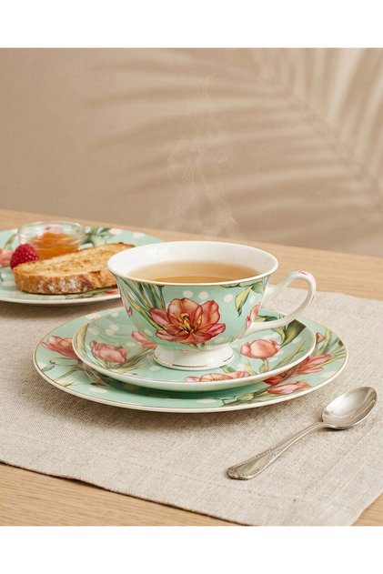 Green Floral Breakfast Set (3-Piece)